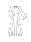 Платье с рукавами-раструбами