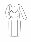 Платье-футляр с прямоугольным вырезом горловины