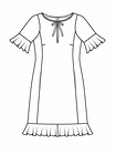Платье приталенного силуэта с воланами