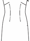 Платье-футляр с волнообразным вырезом горловины
