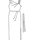 Платье с асимметричным вырезом горловины