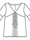 Блузка со складками спереди и на рукавах