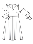 Платье с объемными рукавами