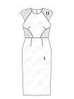 Платье-футляр в стиле колор-блокинг