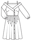 Платье-рубашка  с широким вырезом