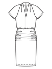 Облегающее платье с глубоким V-вырезом