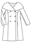 Шерстяное двубортное пальто