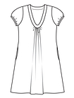 Платье с фигурной планкой горловины