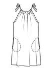 Платье на завязках в кулисках горловины