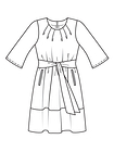 Платье с нижней планкой и завязками