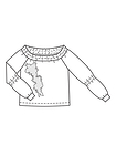 Пуловер с вырезом кармен
