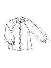 Блузка-рубашка с пышными рукавами