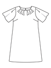 Платье А-силуэта с рукавами-крылышками
