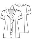 Блузка с двухслойными рукавами