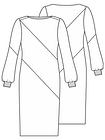 Платье со смещенными плечевыми и боковыми швами