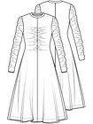 Платье со сборками на лифе и рукавах