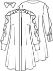 Платье с воланами на рукавах
