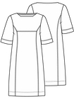 Платье с квадратным вырезом горловины