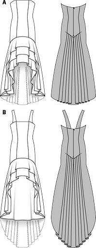 Платье-бюстье с асимметричной юбкой