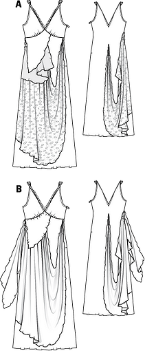Платье с многослойными драпировками