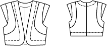 Болеро с изогнутыми рельефными швами