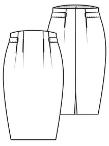 Технический рисунок юбки-карандаш