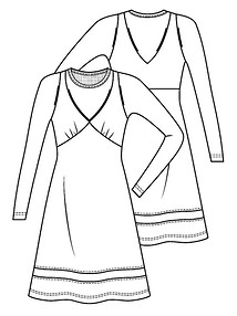 Технический рисунок платья в стиле ампир