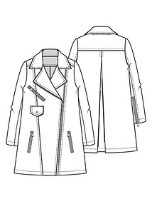 Технический рисунок удлинённой куртки