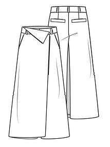 Технический рисунок брюк прямого кроя