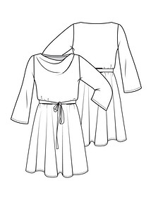 Технический рисунок шёлкового платья