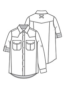 Технический рисунок мужской сорочки