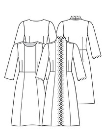 Технический рисунок платья и жакета из кружева