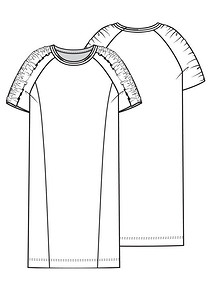 Технический рисунок платья-футболка