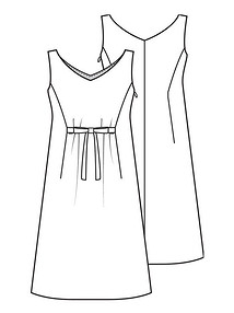 Технический рисунок винтажного платья