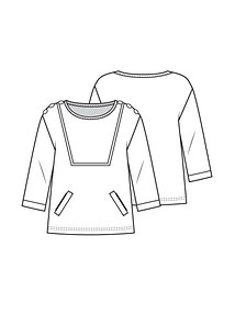 Технический рисунок блузки в стиле ретро