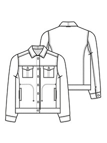 Технический рисунок джинсовой куртки