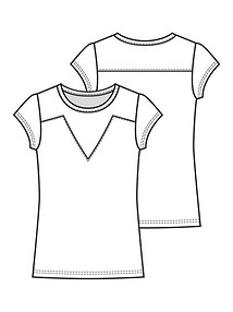 Технический рисунок блузки в спортивном стиле