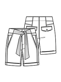Технический рисунок шорт в джинсовом стиле