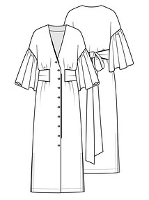 Технический рисунок платья-халата