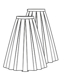Технический рисунок юбки с клиньями