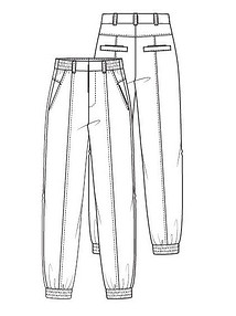 Технический рисунок брюк в стиле кэжуал-шик