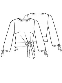 Технический рисунок блузки без застежки