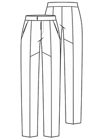 Технический рисунок брюк в стиле колор-блокинг