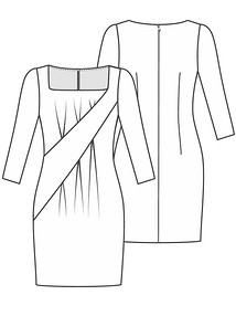 Технический рисунок платья асимметричного кроя
