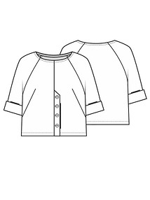 Технический рисунок блузки с имитацией застежки