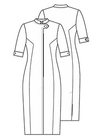 Технический рисунок платья с застежкой на молнию