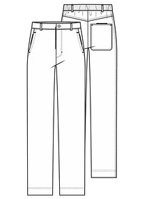 Технический рисунок мужских брюк свободного кроя