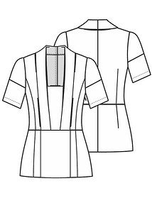 Технический рисунок блузки с коротким рукавом