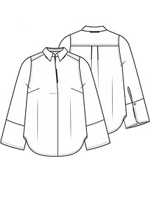 Технический рисунок блузки прямого кроя