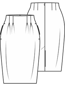 Технический рисунок юбки-тюльпана